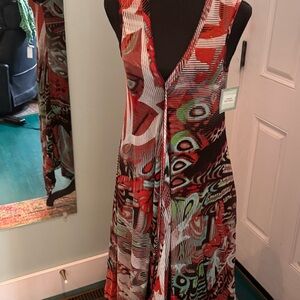Mesmerize Brand Vibrant Red Patterned Women's Dress